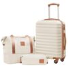 Coolife Suitcase Set 3 Piece Carry On Hardside Luggage with TSA Lock Spinner Wheels (White, S(20in)) Coolife Suitcase Set 3 Piece Carry On Hardside Luggage with TSA Lock Spinner Wheels (White, S(20in))