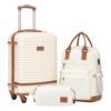 Coolife Suitcase Set 3 Piece Luggage Set Carry On Travel Luggage TSA Lock Spinner Wheels Hardshell Lightweight Luggage Set(White, 3 piece set (BP/TB/20)) Coolife Suitcase Set 3 Piece Luggage Set Carry On Travel Luggage TSA Lock Spinner Wheels Hardshell Lightweight Luggage Set(White, 3 piece set (BP/TB/20))