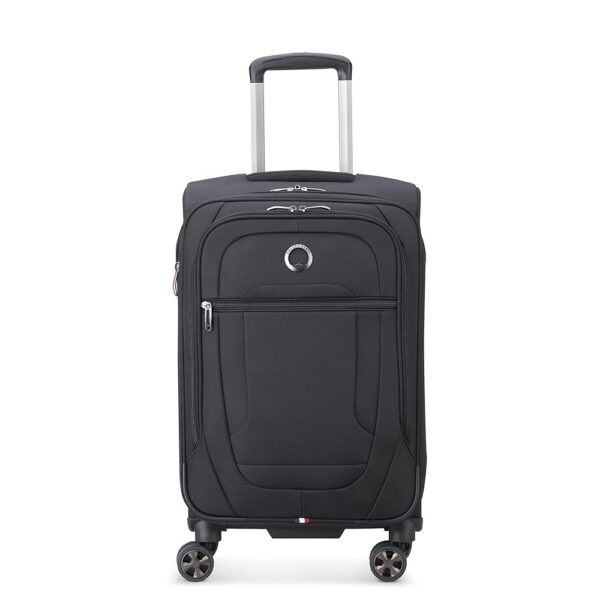 DELSEY PARIS Helium DLX Softside Expandable Luggage with Spinner Wheels, Black, Carry on 20 Inch