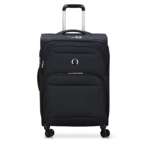 DELSEY PARIS Sky Max 2.0 Softside Expandable Luggage with Spinner Wheels, Black, Checked-Medium, 24 Inch DELSEY PARIS Sky Max 2.0 Softside Expandable Luggage with Spinner Wheels, Black, Checked-Medium, 24 Inch