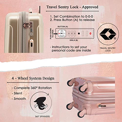Detailed review of the best womens luggage set Kensie Alma Rose Gold Carry-On Detailed review of the best womens luggage set Kensie Alma Rose Gold Carry-On