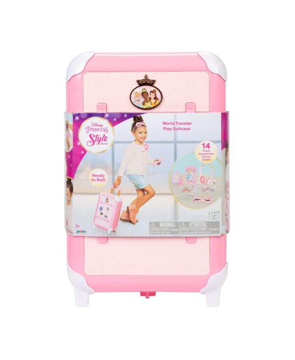 Disney Princess Travel Suitcase Play Set for Girls with Luggage Tag by Disney Princess Style Collection, 14 Pretend Play Accessories Pieces Including Travel Passport! For Ages 3+