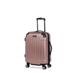 Kenneth Cole REACTION Renegade Luggage Expandable 8-Wheel Spinner Lightweight Hardside Suitcase, Rose Gold, 20-Inch Carry On