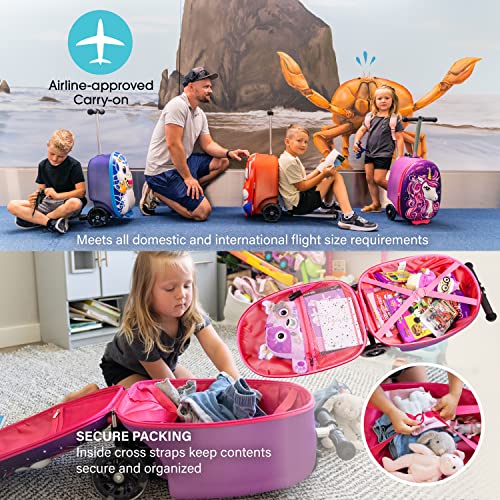 Kids Ride On Luggage Review by Kiddie Totes Featuring LED Wheels and Scooter Function