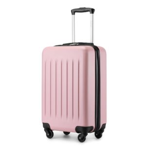 Kono Carry on Suitcase 19 Inch Hardside Carry on Luggage Small Suitcase with Spinner Wheels Lightweight Rolling Cabin Suitcase for Airplanes Travel(Pink)