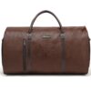 Modoker Convertible Leather Garment Bag, Carry on Garment Bags for Travel, Garment Duffel Bag, Gifts for Men Women Business Waterproof Suitcase Suit Travel Bags, Brown Modoker Convertible Leather Garment Bag, Carry on Garment Bags for Travel, Garment Duffel Bag, Gifts for Men Women Business Waterproof Suitcase Suit Travel Bags, Brown