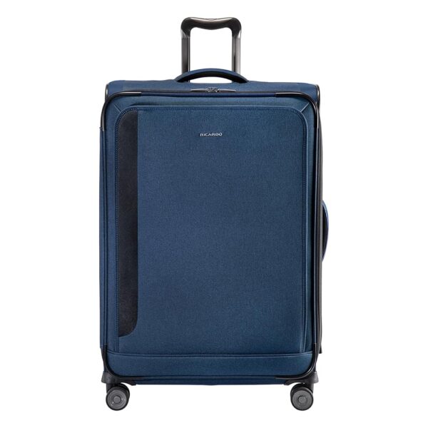 Ricardo Beverly Hills Malibu Bay 3.0 Softside, 4 Wheel Spinner, Lightweight Suitcase, Unisex, Stylish, Blue, Checked-Large 29-Inch