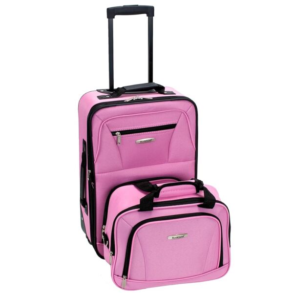 Rockland Fashion Softside Upright Luggage Set, Expandable, Pink, 2-Piece (14/19) Rockland Fashion Softside Upright Luggage Set, Expandable, Pink, 2-Piece (14/19)