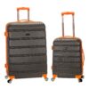 Rockland Melbourne Hardside Expandable Spinner Wheel Luggage, Charcoal, 2 Piece (20/28)
