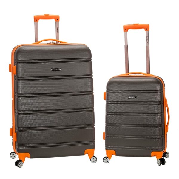 Rockland Melbourne Hardside Expandable Spinner Wheel Luggage, Charcoal, 2 Piece (20/28)