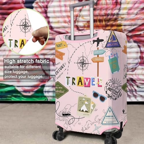 Travel Luggage Cover Pink-4 Review Durable Elastic Suitcase Protector Fits 25-28 Inch
