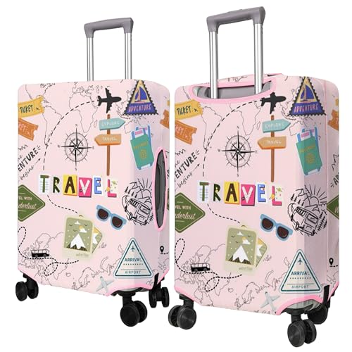 Travel Luggage Cover Pink-4 Review Durable Elastic Suitcase Protector Fits 25-28 Inch