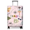 Travel Luggage Cover Suitcase Protector Fits 18-32 Inch Wheel Covers PatternedTravel Related Items Flower Luggage Protector Elastic L