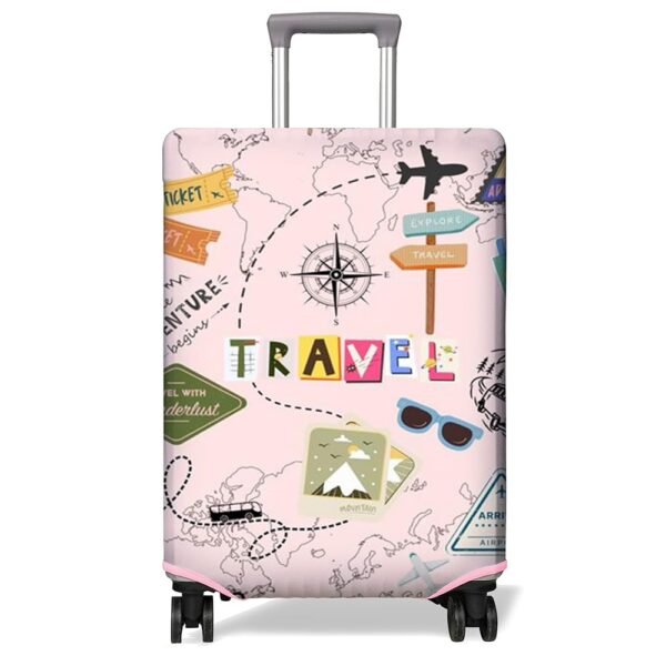 Travel Luggage Cover Suitcase Protector Fits 18-32 Inch Wheel Covers PatternedTravel Related Items Flower Luggage Protector Elastic L