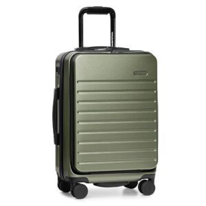 Traveler's Choice Mykel Front Pocket Polycarbonate Hardside Suitcase with Sleeve and Ergonomic Handle, Green, Carry-On 22-Inch Traveler's Choice Mykel Front Pocket Polycarbonate Hardside Suitcase with Sleeve and Ergonomic Handle, Green, Carry-On 22-Inch