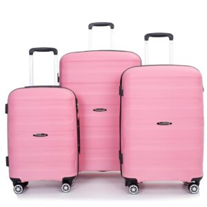 Travelhouse Luggage Sets 3 Piece Suitcase Set, PP Hardshell Suitcase with Spinner Wheels, Lightweight Carry On Luggage with TSA Lock for Women