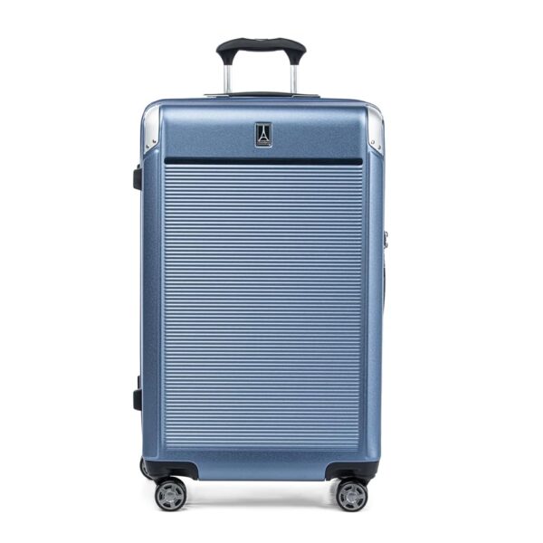 Travelpro Platinum Elite Hardside Expandable Checked Luggage, 8 Wheel Spinner, TSA Lock, Hard Shell Polycarbonate Suitcase, Dark Sky Blue, Checked Large 28-Inch