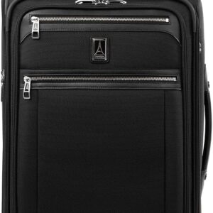 Travelpro Platinum Elite Softside Expandable Carry on Luggage, 2 Wheel Upright Suitcase, USB Port, Men and Women, Shadow Black, Carry On 22-Inch Travelpro Platinum Elite Softside Expandable Carry on Luggage, 2 Wheel Upright Suitcase, USB Port, Men and Women, Shadow Black, Carry On 22-Inch