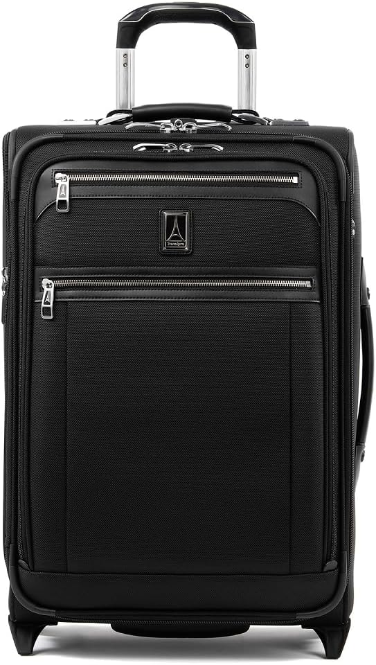Travelpro Platinum Elite Softside Expandable Carry on Luggage, 2 Wheel Upright Suitcase, USB Port, Men and Women, Shadow Black, Carry On 22-Inch Travelpro Platinum Elite Softside Expandable Carry on Luggage, 2 Wheel Upright Suitcase, USB Port, Men and Women, Shadow Black, Carry On 22-Inch