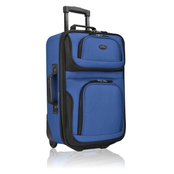 U.S. Traveler Lightweight Rolling 20" Carry On Luggage Softside Suitcase, Blue, 2 Wheel-1 Piece U.S. Traveler Lightweight Rolling 20" Carry On Luggage Softside Suitcase, Blue, 2 Wheel-1 Piece
