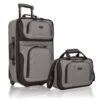 U.S. Traveler Rio Rugged Fabric Expandable Carry-on Luggage, Grey, Set U.S. Traveler Rio Rugged Fabric Expandable Carry-on Luggage, Grey, Set